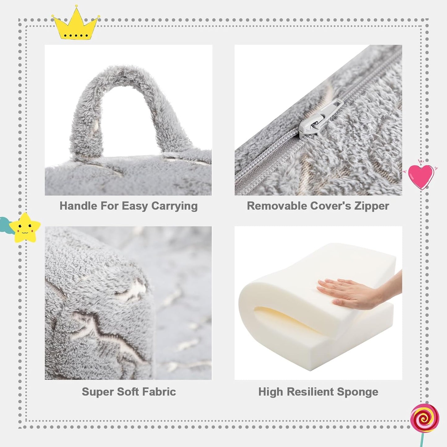 ALIMORDEN Kids Ultra-Soft Snuggle Foam Filled Chair, Glow-in-The-Dark Dinosaurs Fossil Pattern Toddler Cuddly Sherpa Reading Couch for Boys and Girls