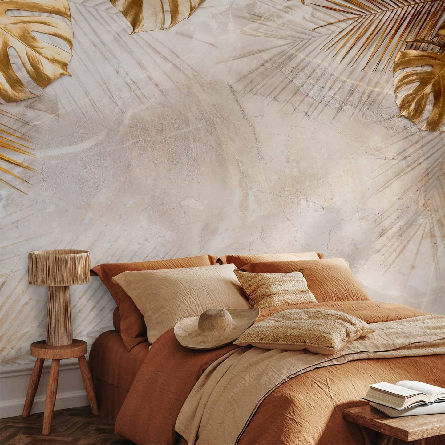 artgeist Wall Mural Tropical Leaves 98x69 in - XXL Non-Woven Wallpaper Fleece Wall Decor Photo Print Picture Image Design Monstera Palm Green Leaves b-C-0788-a-a