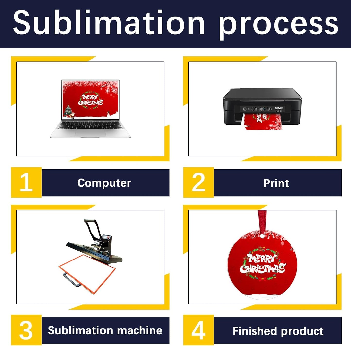 36 pcs Metal Sublimation Ornament Blanks,Sublimation Christmas Ornament Blanks for Christmas Tree Decor Blank Ornaments,Double Sided Sublimation Ornaments Round Sublimation Blanks