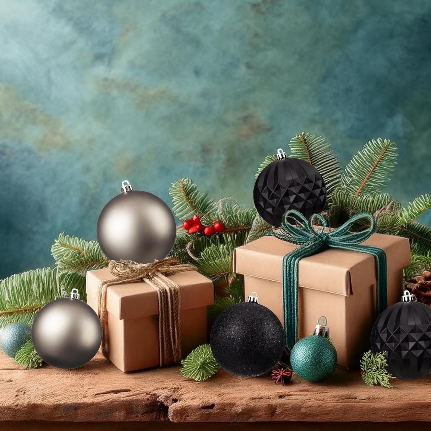 Every Day is Christmas 20ct Shatterproof Plastic Christmas Ornaments, 3.6" Round Balls, Multicolored, Christmas