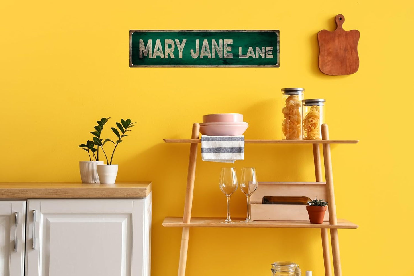 Vintage Tin Sign Retro Metal Mary Jane Lane Signs Stylish Wall Art Plaques for Home Decor Bathroom Kitchen House and Gothic Wall Decor or as a Unique Poster 16x4 in