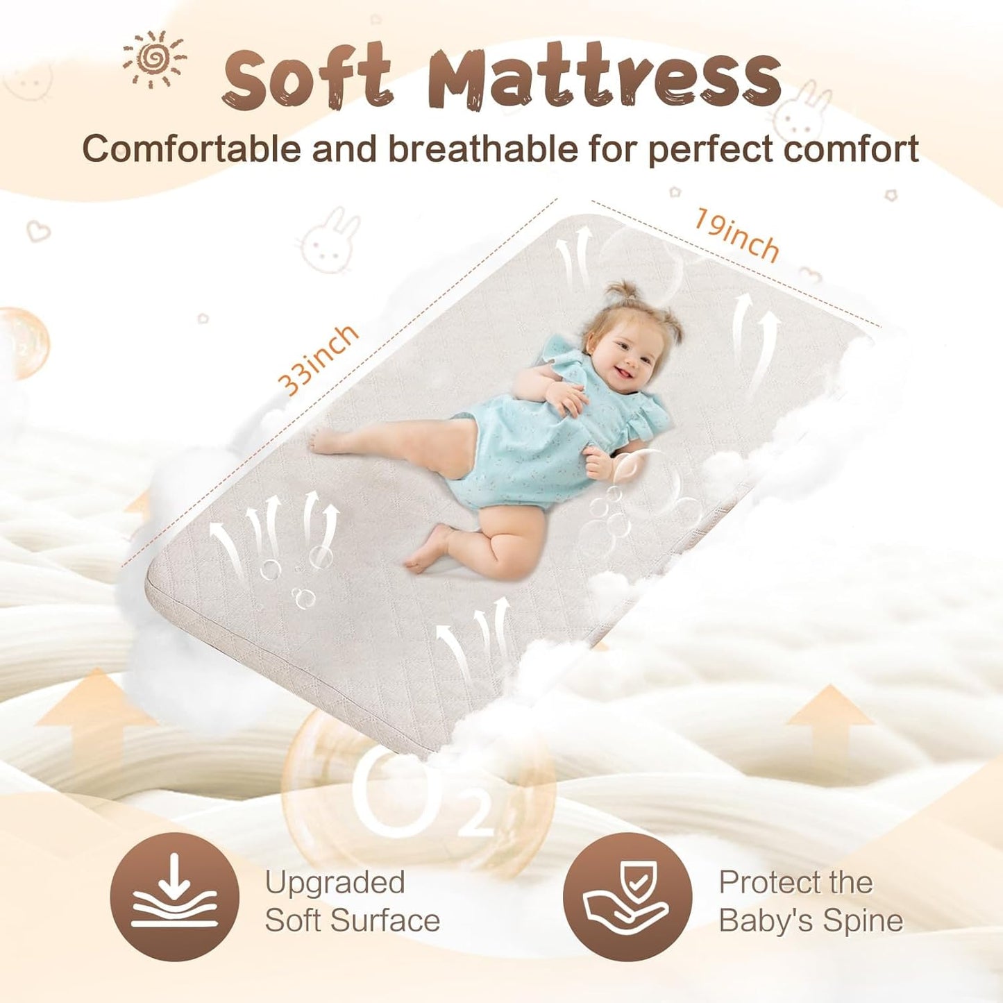 Baby Bassinet Bedside Sleeper for Baby,Bedside Bassinet with Wheels and Storage Basket,All Mesh 6 Height Adjustable Easy to Assemble Bedside Crib (Upgrade Grey)