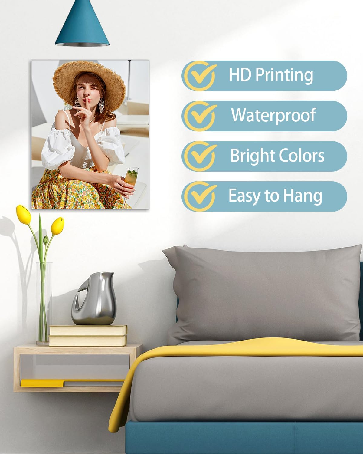 AbcCustomize Canvas Prints with Your Photos，Custom Canvas Wall Art for Bedroom, Living Room, Farmhouse Decor，Personalized Gifts Canvas Prints for Family，Friend，Lover，Pet