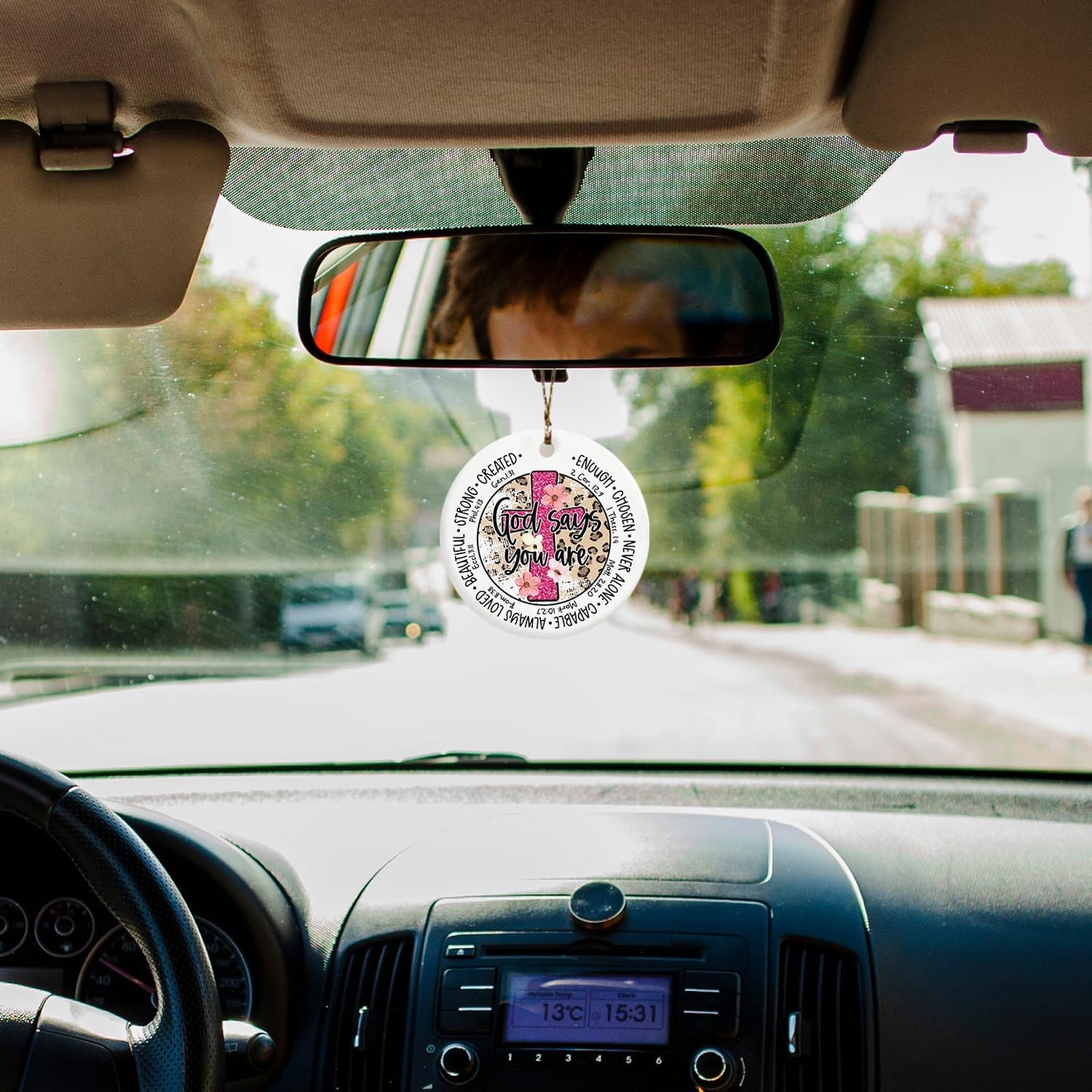 Christian Ornaments, God Says You are Scripture Floral Ceramic Ornament Keepsake Decorations, Inspirational Christian Gifts for Women Teen Girls