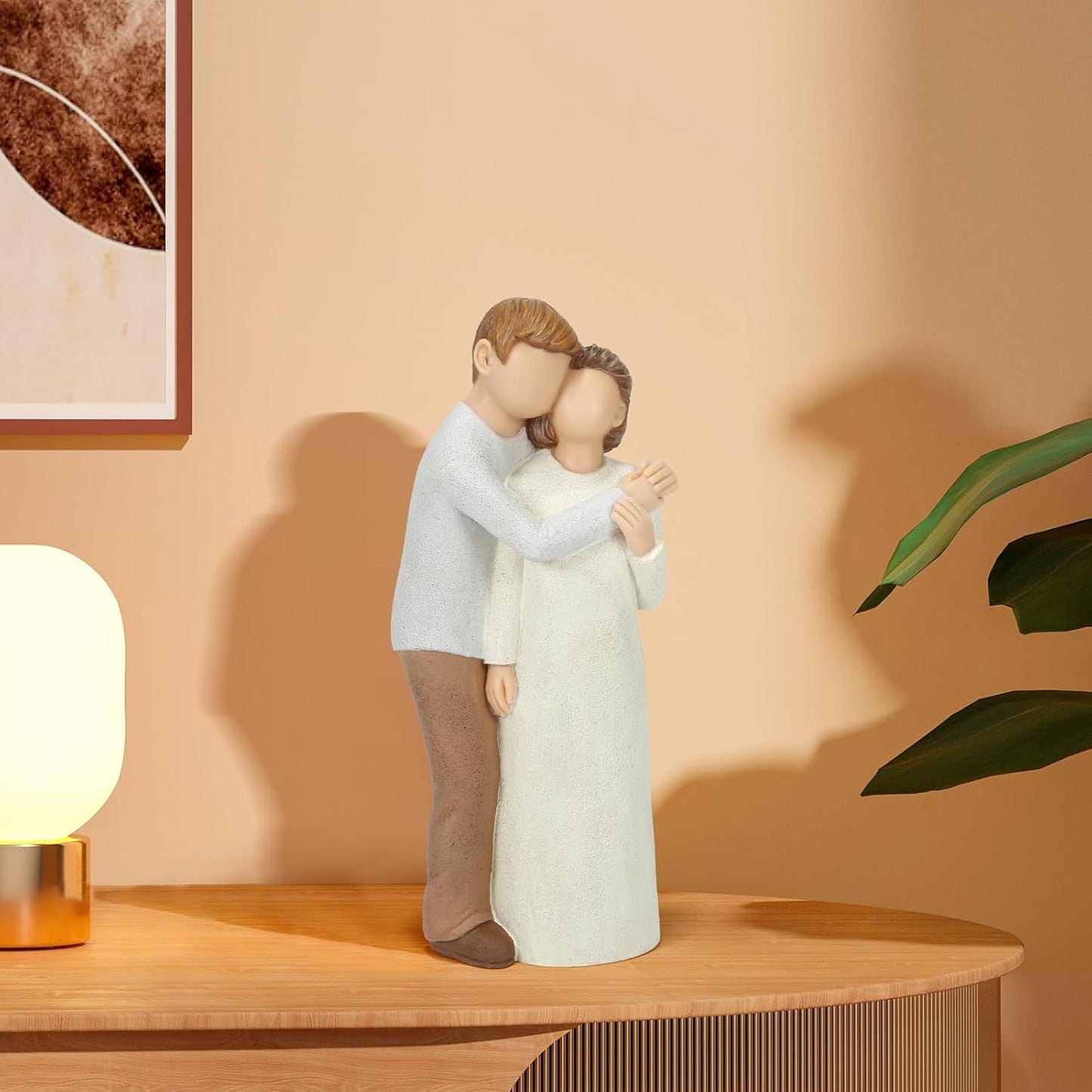 Elderly Mom and Son Figurines, Mother and Adult Son Statues, Love My Mom Gift for Mother’s Day Anniversary Birthday Christmas