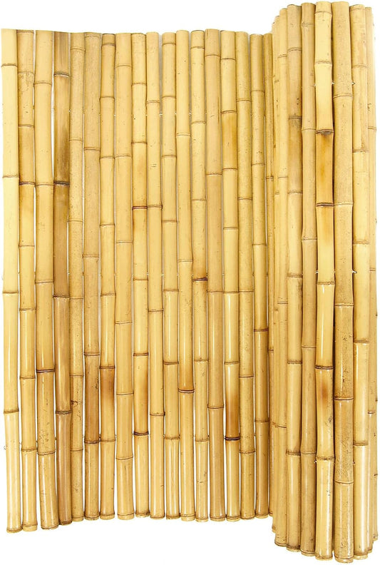 Backyard X-Scapes Natural Bamboo Fencing Decorative Rolled Fence Panel 0.75 in D x 4 ft H x 8 ft L
