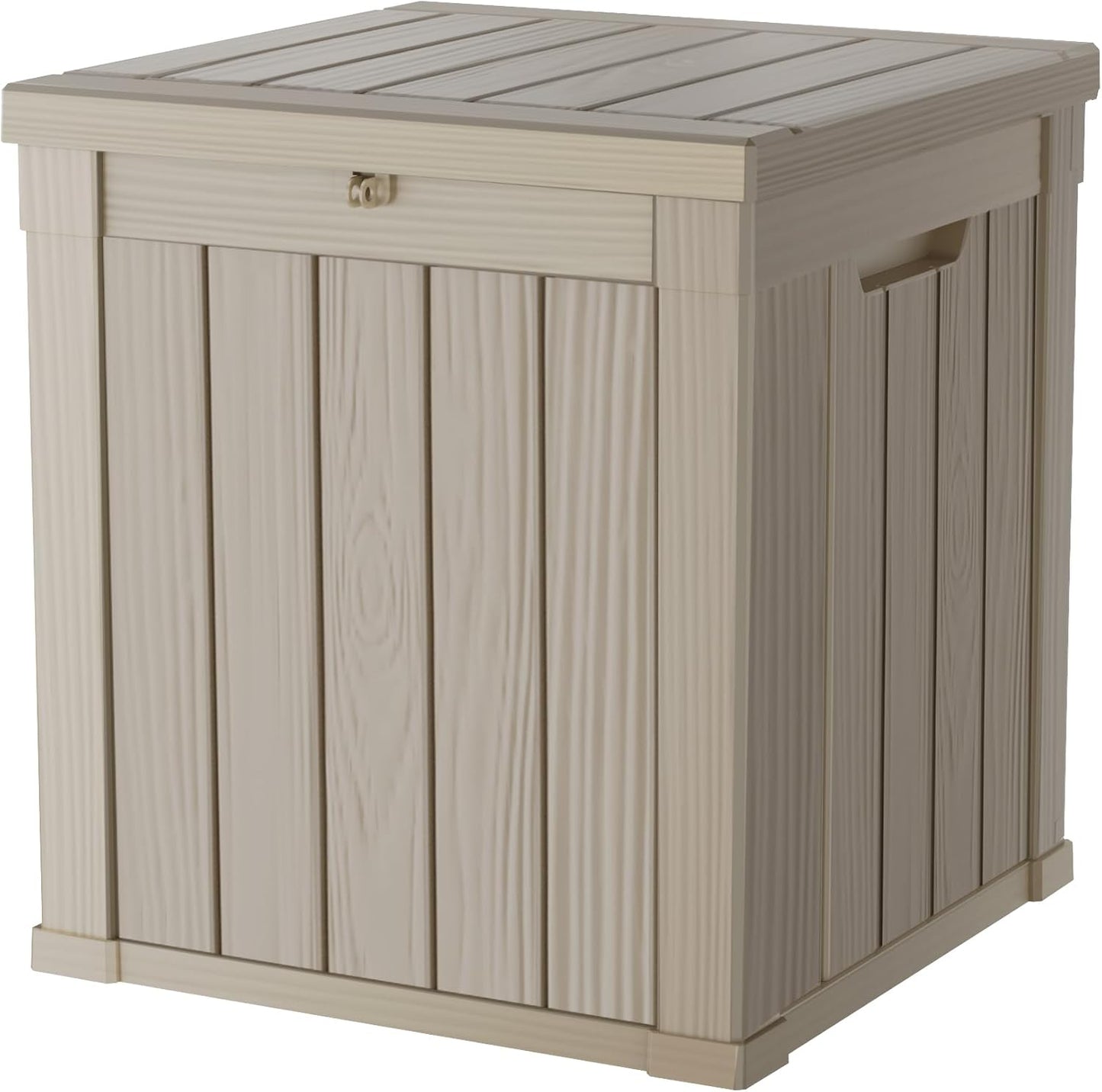 50 Gallon Double-Wall Resin Deck Box - Lockable Waterproof Outdoor Storage Box, 515lbs Capacity & Doubles as Seating for Patio Furniture - Garden Tools, Pool Accessories (Brown)