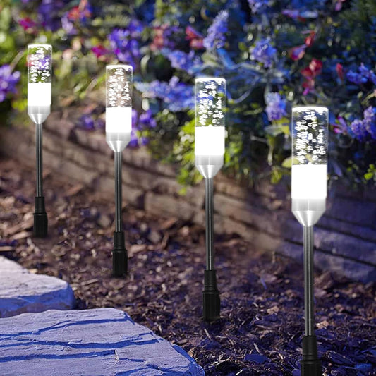 B-right Outdoor Pathway Lights, 6 Pcs LED Path Lights AC Plug 12V Low Voltage Landscape Lighting 570 Lumens, Extendable IP65 Waterproof Outdoor Garden Light for Patio Yard Walkway, Cool White 6000K