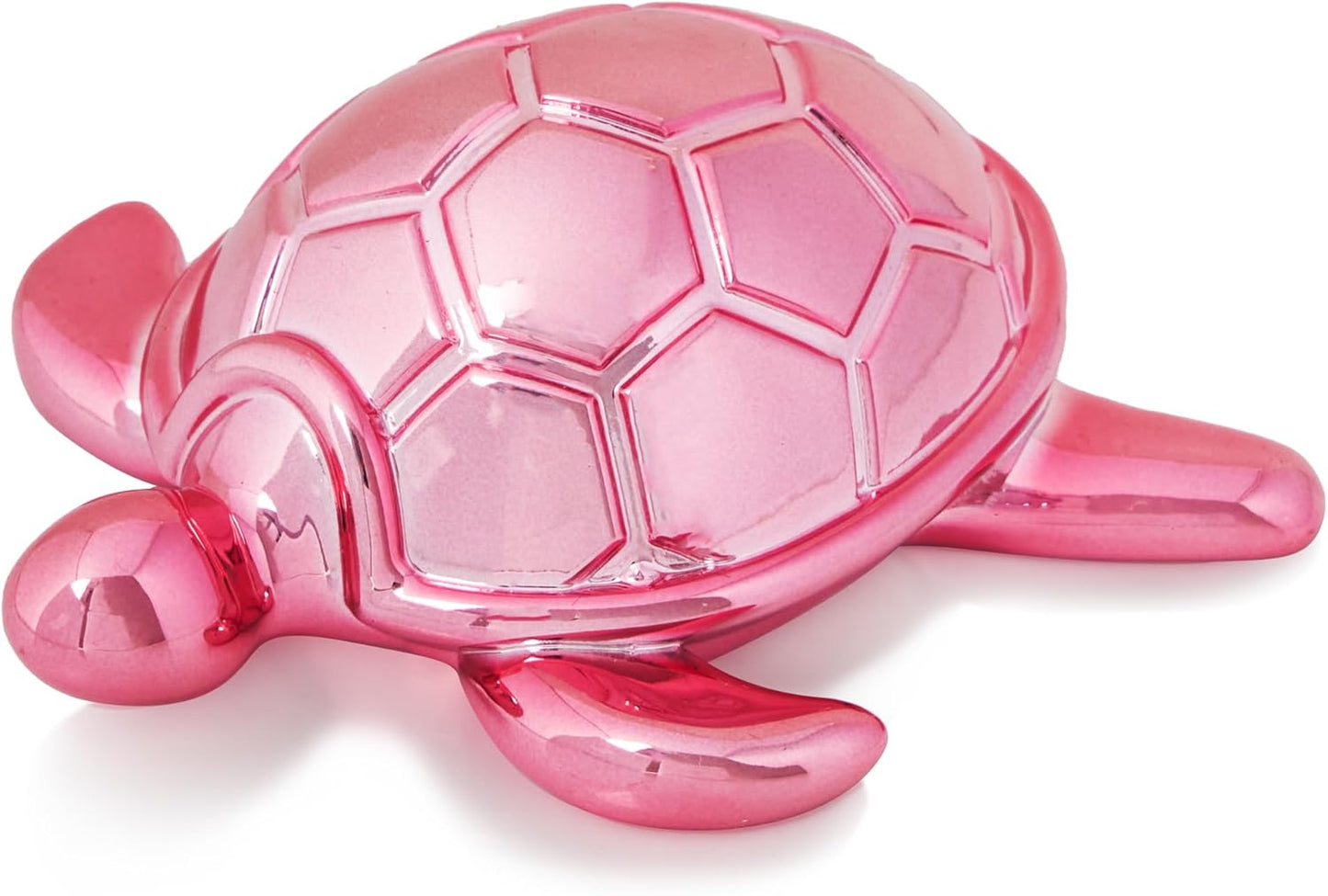 Small Sea Turtle Statue 4 inch Shiny Pink Accent Knick Knacks Paperweight for Bathroom Home Office Shelf Desk Table Decor, Cute Sea Turtle Gifts for Women