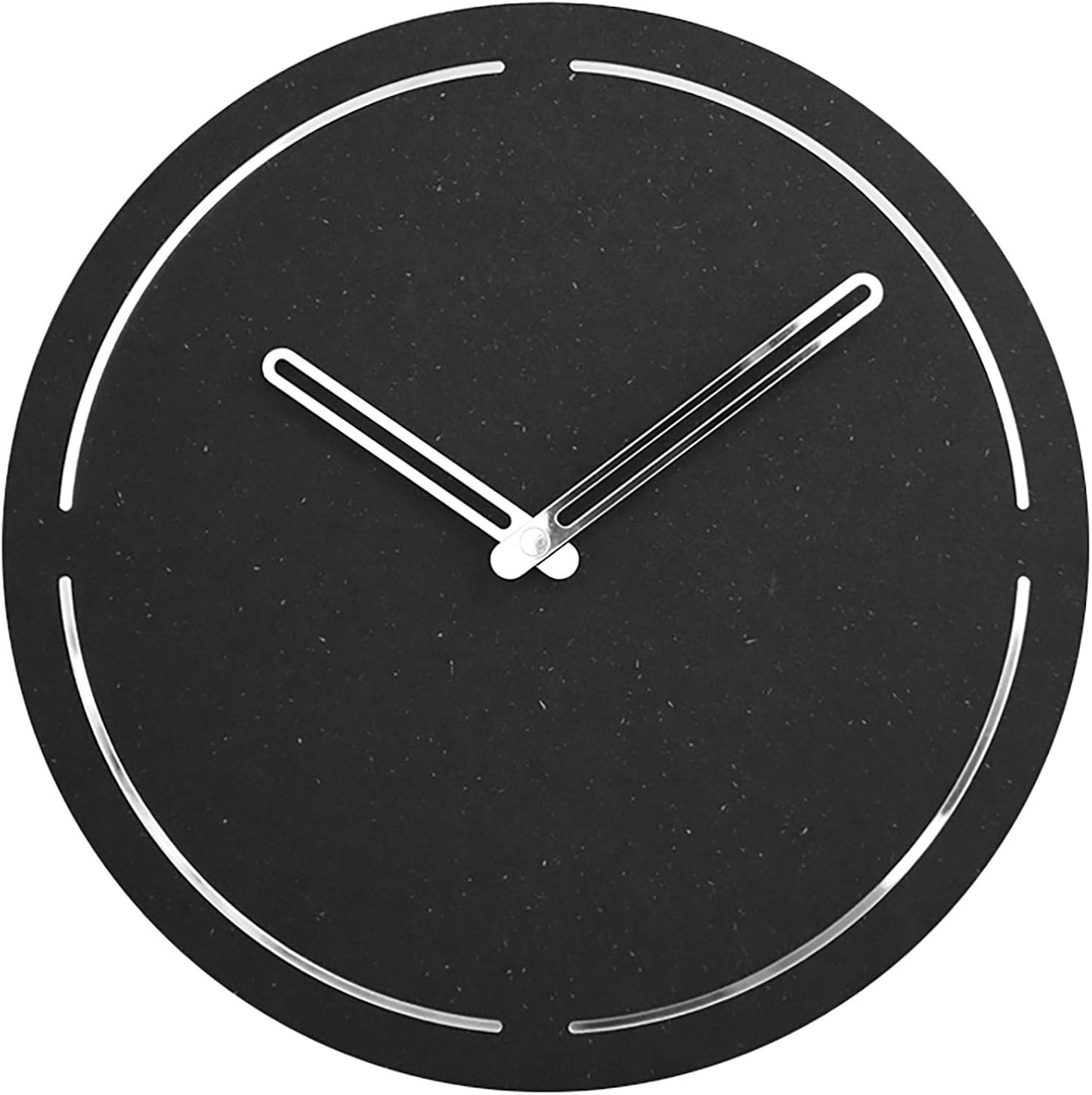 Stephanie Imports Modern Minimalist Dark Concrete Gray Silent Wall Clock (Silver)