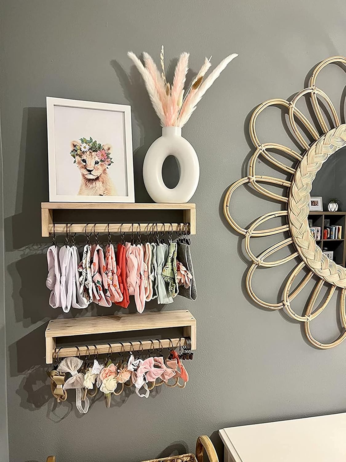 Gneric Floating Shelves for Wall, Burlywood Nursery Book Shelves, 15.7 inch Kids Bookshelf, Wall Shelves for Living Room Bedroom Decor,Kitchen Spice Rack,Bathroom Storage Rack(2 Pack)