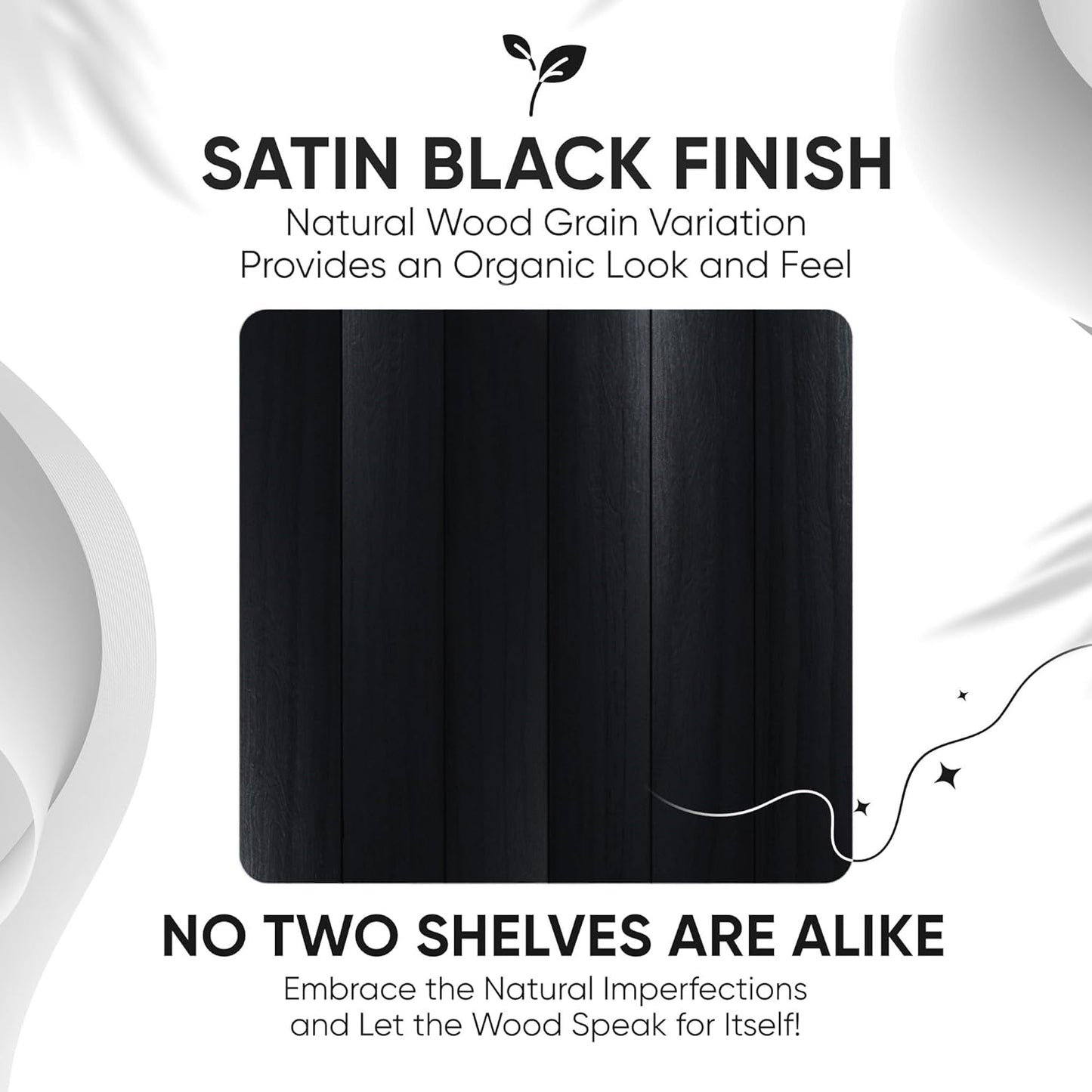 Homeforia Floating Shelf Black 12 inch, High End Solid Real Wood Small 12inch Floating Shelves for Wall Mounted, Black Wooden 12 in Floating Shelves, Heavy Duty Bracket, 12 X 6.5 X 1.75 inch, Set of 2