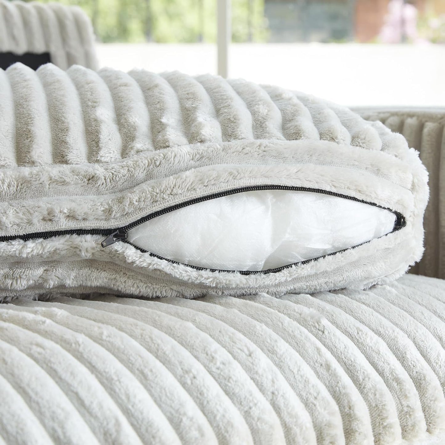 Belffin Modular Sectional Sofa with Storage Ottoman, Oversized Cloud Couch Sectional with Extra Deep Seat, Convertible Upholstered U Shaped Sectional Couches for Living Room, Plush Corduroy Light Grey