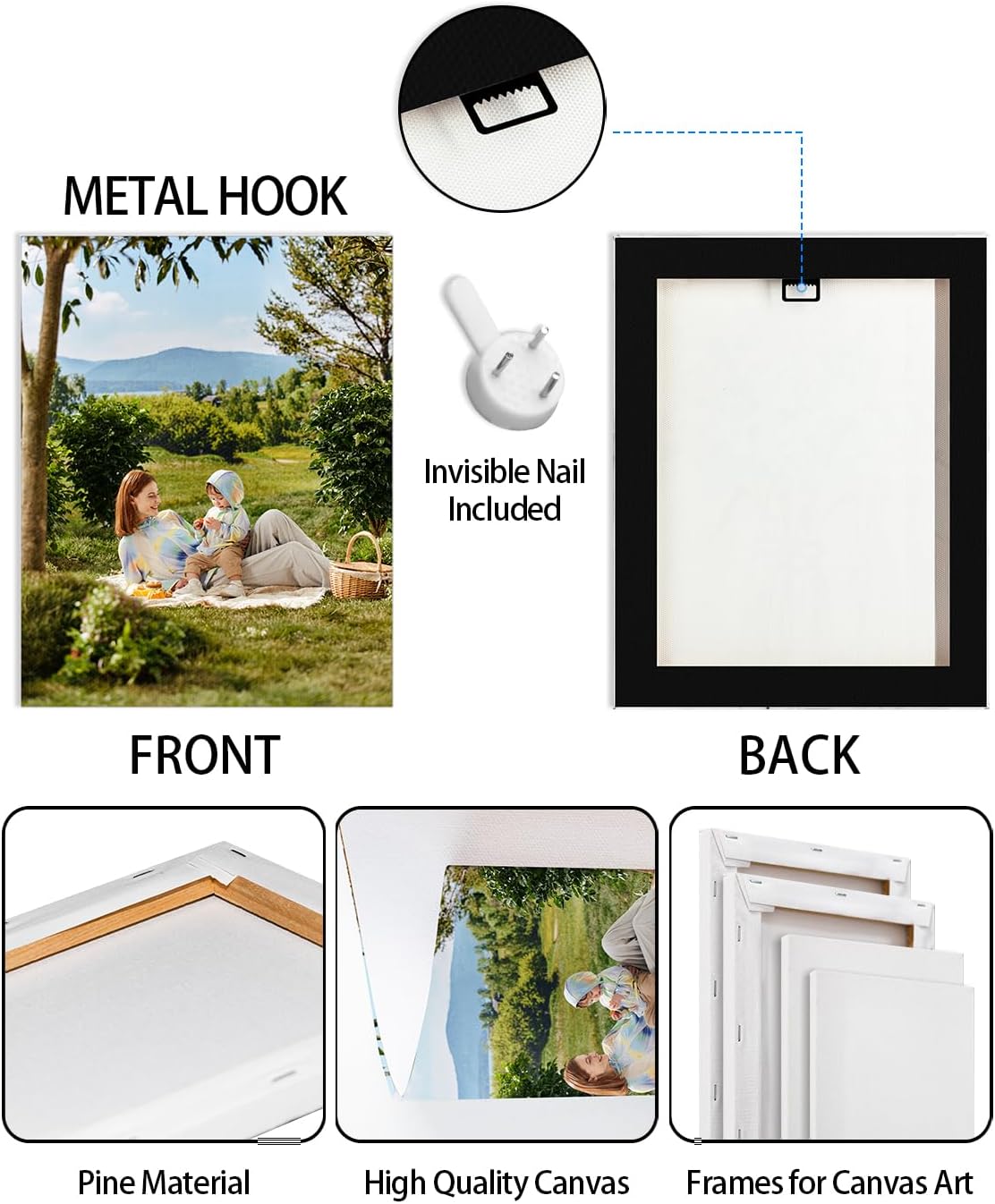 AbcCustomize Canvas Prints with Your Photos，Custom Canvas Wall Art for Bedroom, Living Room, Farmhouse Decor，Personalized Gifts Canvas Prints for Family，Friend，Lover，Pet