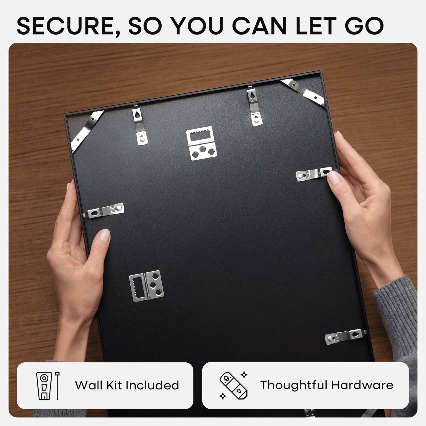 Homeforia 16 x 20 Picture Frame Black, High End Metal 11x14 Matted for 16x20 Frame, 16 x 20 Black Poster Frame with Mat 11 x 14 inch Photo, 20x16 Thin Hanging Frame, Tempered Glass, Wall Kit, Set of 1