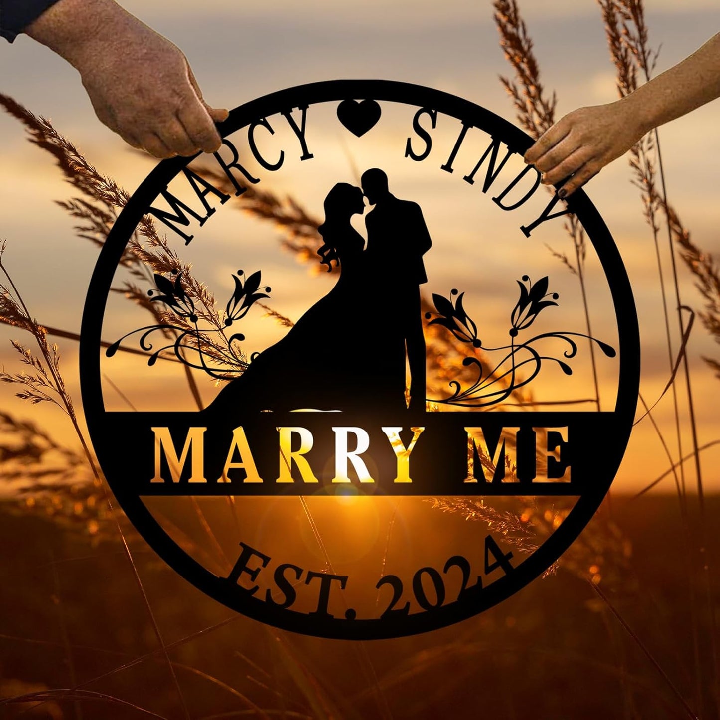 Personalized Wedding Gifts | Custom Metal Signs| Couples Gift for Her | Wedding Date Sign | Engagement Gift | Anniversary Gift | Bridal Shower Gift | Wedding Anniversary Gift | Metal Art