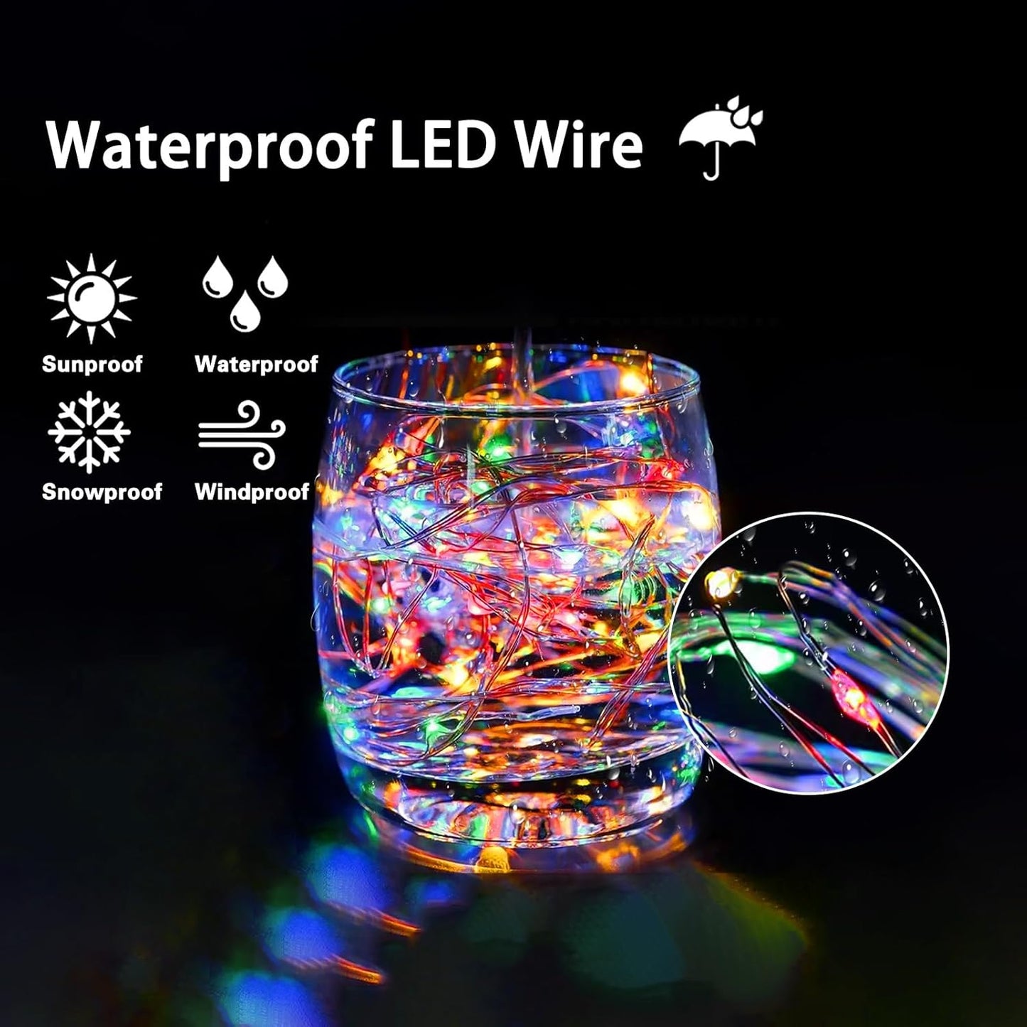 3 Pack Fairy Lights Battery Operated with Remote Control Timer, 26 FT 80 LED String Lights Outdoor Indoor, 8 Mode Twinkle Lights for Christmas Party Wedding Birthday Bedroom Decoration (Multicolor)