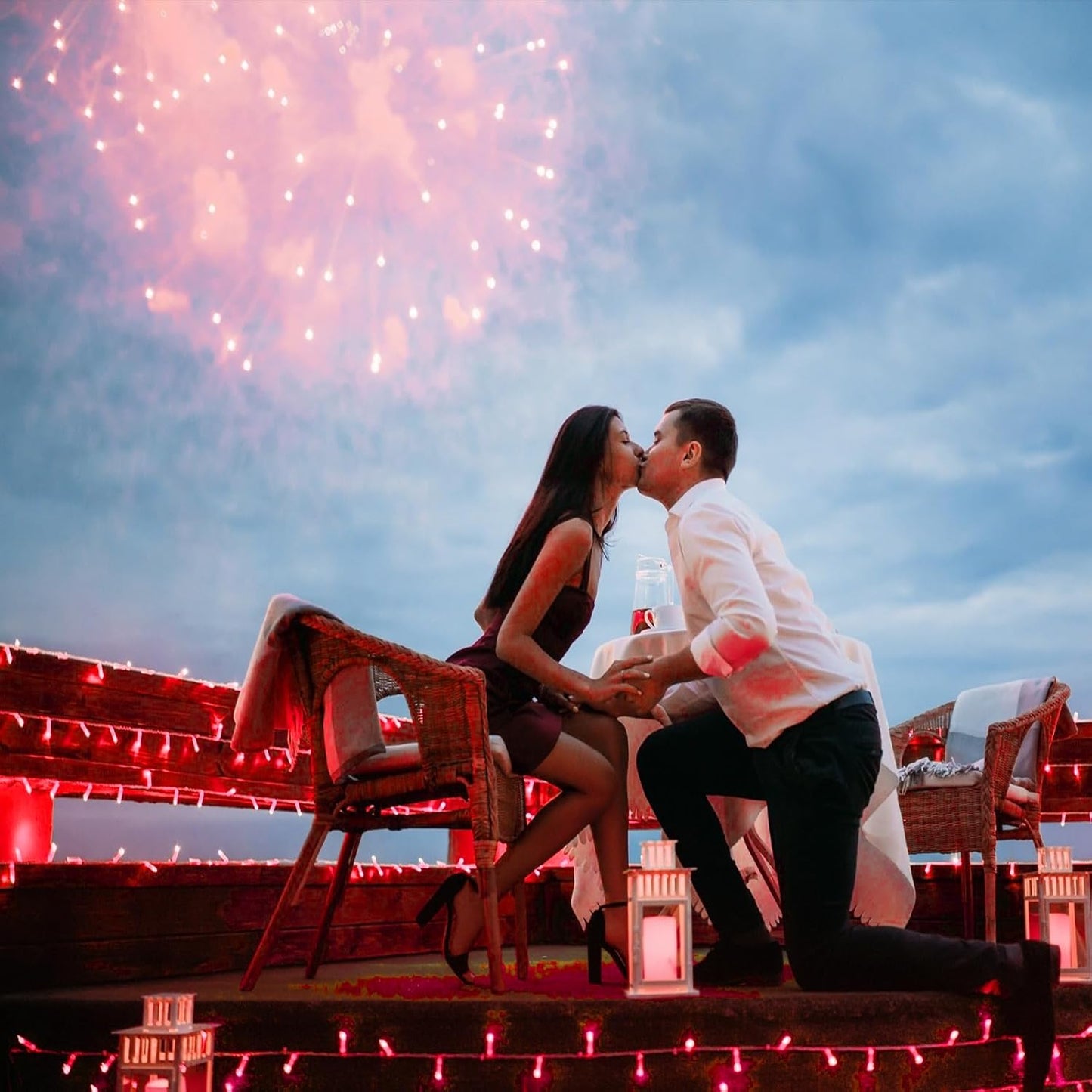 400 LED Red String Lights Outdoor, 132ft Red Christmas Lights 8 Modes Clear Wire, Plug in Waterproof Fairy String Lights for Bedroom Christmas Decorations