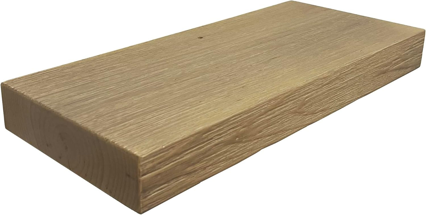 joelsantiques 24 Inch Wooden Floating Shelves for Wall - 24x8x2 in - Made of Natural Wood - Short Heavy Duty Rustic Wall Shelves for Bedroom - Perfect for Living Room, Kitchen - Beige