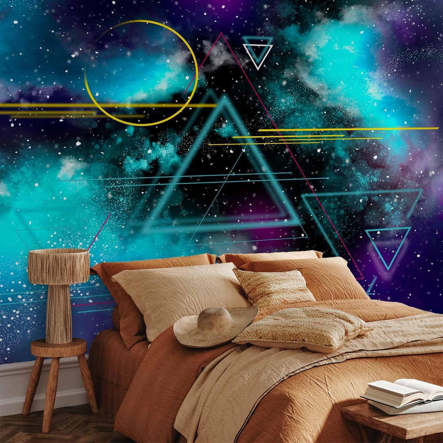 artgeist Wall Mural Galaxy 138x101 in - Non-Woven Wallpaper Fleece Wall Decor Photo Print Picture Image Design Home Mural Cosmos Galaxy Cosmonaut Astronaut a-A-10328-a-a