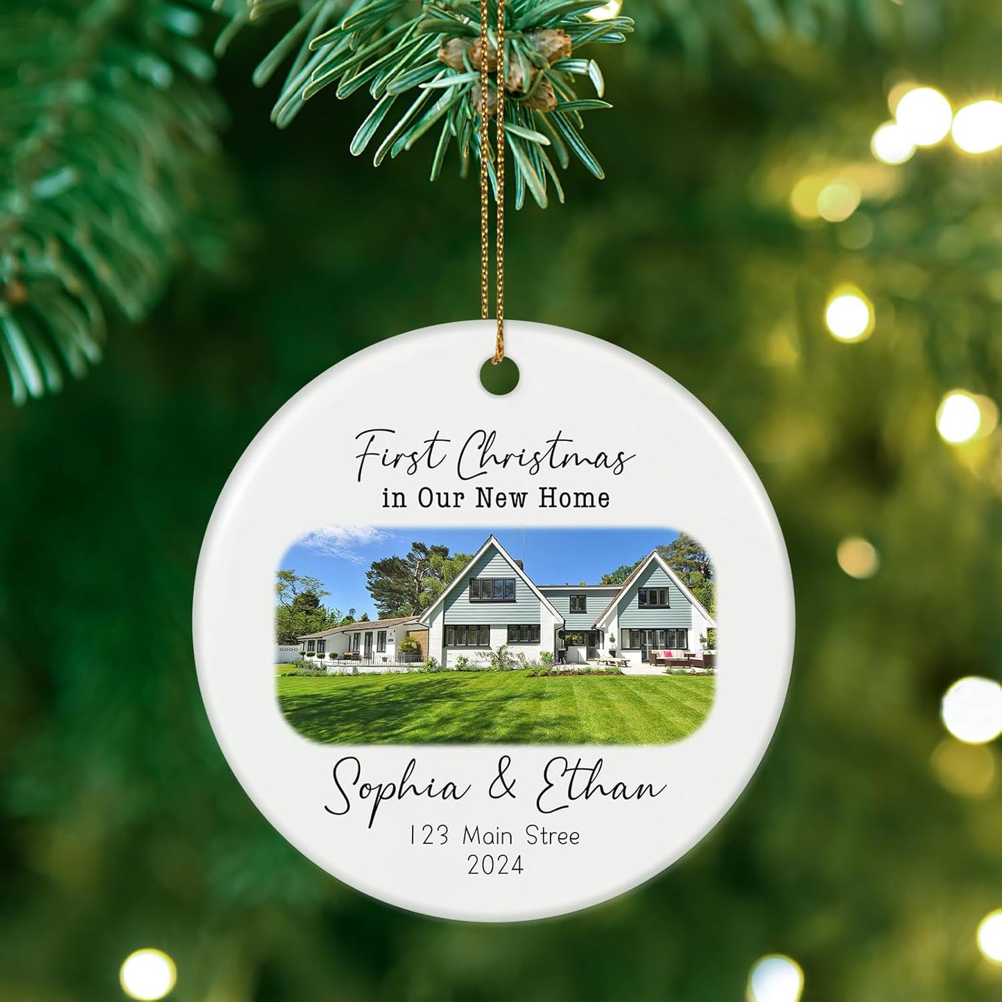 Personalized First Christmas in Our New Home Ornament 2025, New House Address Christmas Ornaments, Housewarming Gift for New Homeowners, Couples, or Family
