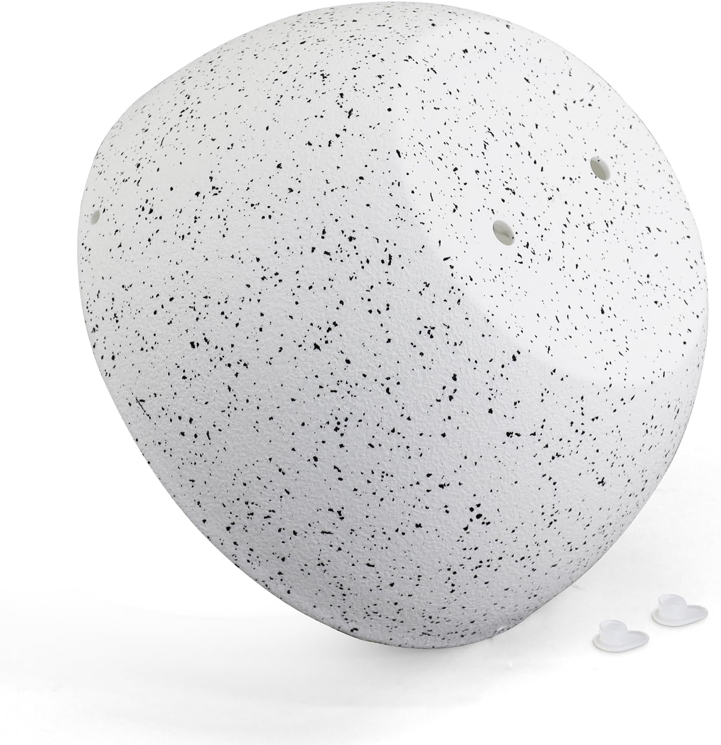 8 inch Hanging Planters for Small Indoor Outdoor Plants, 2 Pack Hanging Flower Pots with Drainage Holes and Chain for Garden Porch, Plastic Hanging Baskets for House Plants, Speckled White