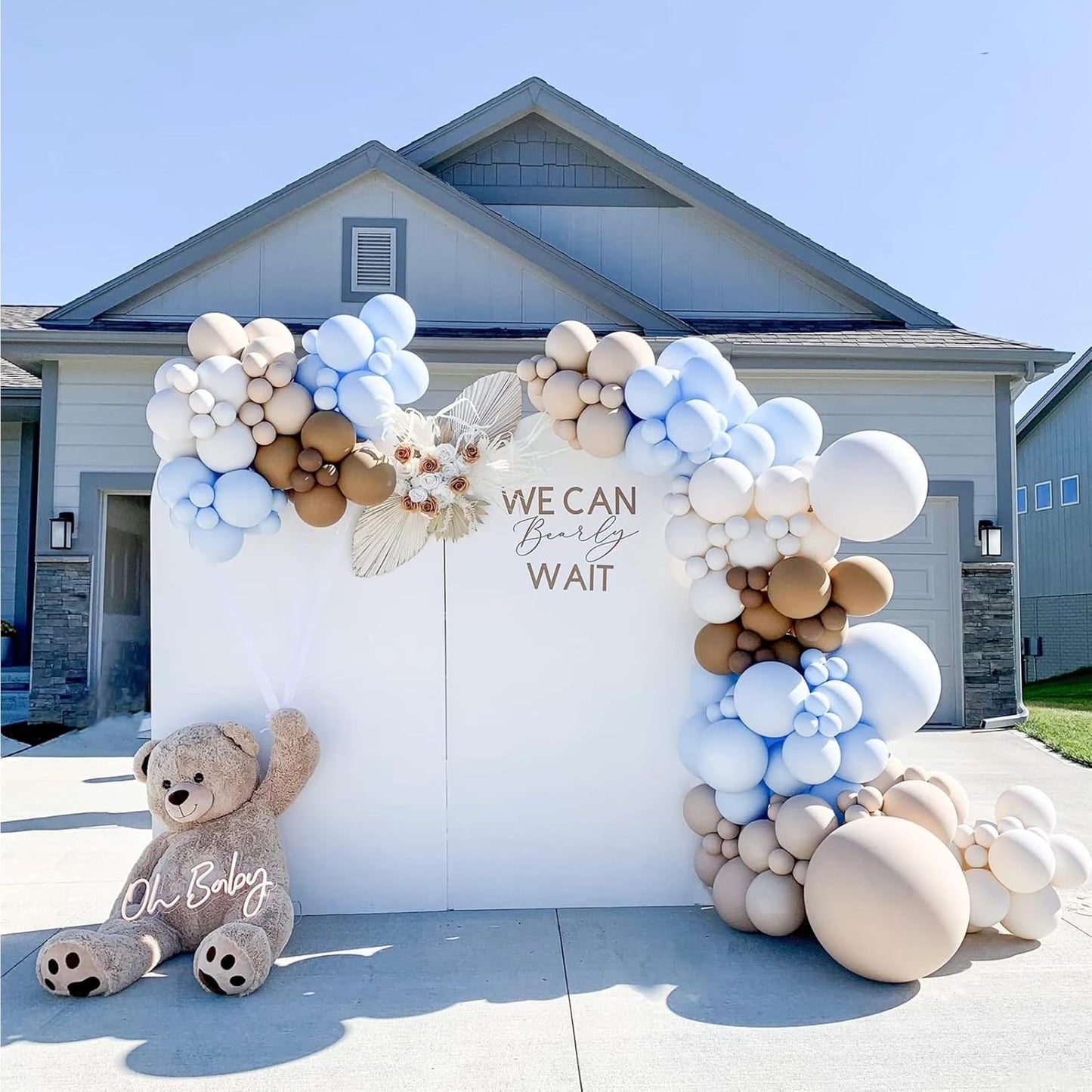 130pcs Light Blue Balloons Different Sizes 18" 12" 10" 5" Baby Blue Balloons for Boys Girls Birthday Baby Shower Gender Reveal Wedding Children's Day Decorations