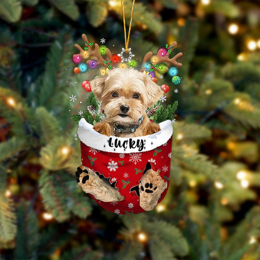 Shorkie Dog Christmas Ornament, Shorkie in Snow Pocket Christmas Tree Ornament, Dog Lovers Gift Idea Xmas Decor, Christmas Decorations for Tree, Christmas Ornament Gift for Dog Lovers