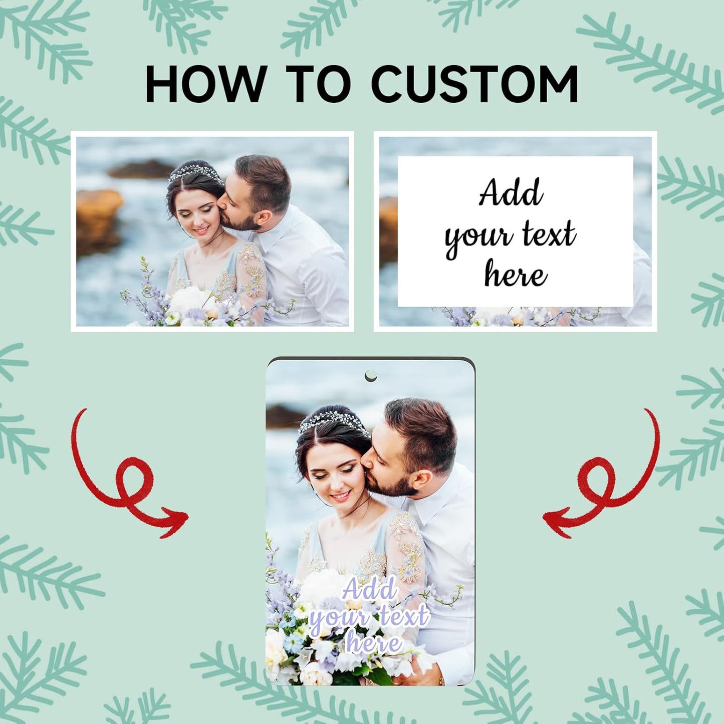 Personalized Christmas Ornaments 2025 Wood Custom Picture Text Hanging Ornament Customized Christmas Tree Decorations Keepsake Gift for Family Couples Xmas Tree Home Decor