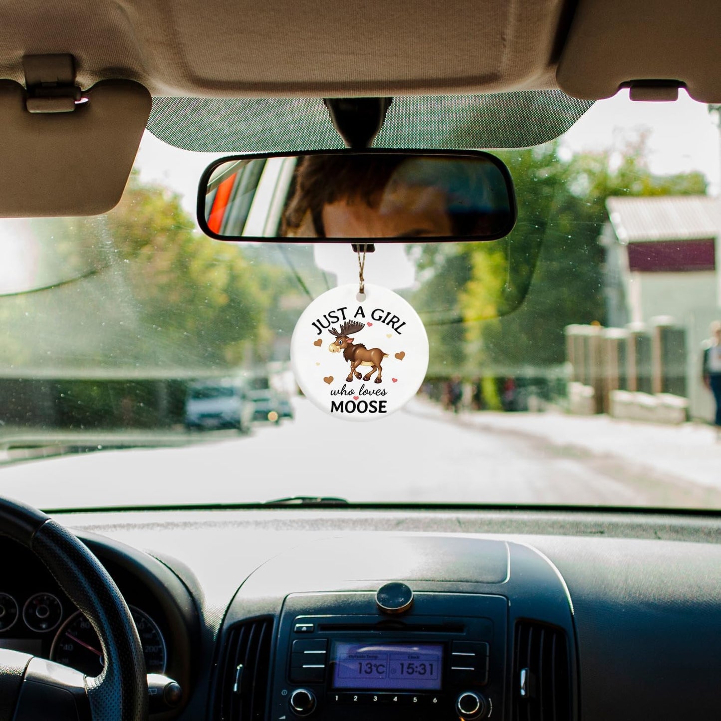 Christmas Moose Ornaments, Christmas Moose Gifts for Women, Moose Gifts for Moose Lovers, Just a Girl Who Loves Moose Ceramic Christmas Xmas Ornament Keepsake Decorations