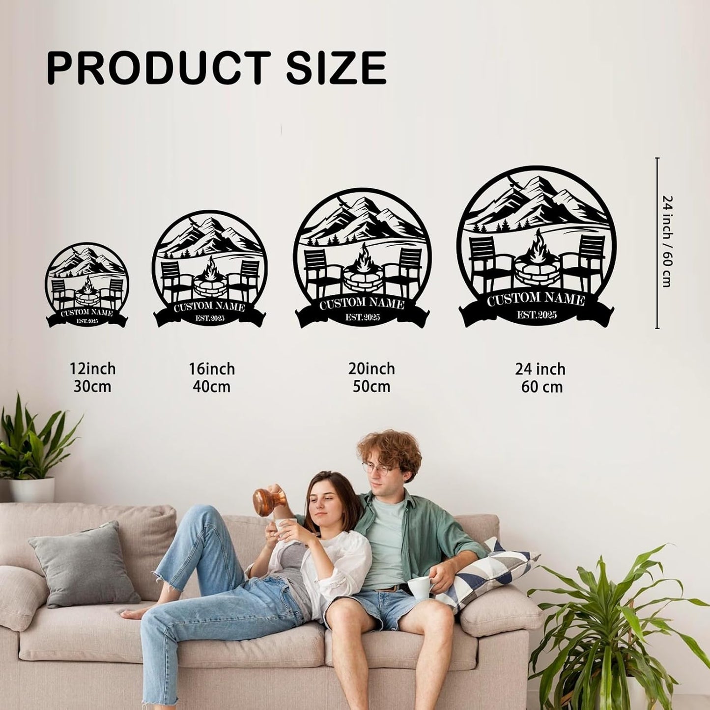 Custom Metal Camping Signs Outdoor - Personalized Size Rustic Wall Art, Lake House Decor, Farmhouse Gift for RV, Cabin & Garden - MADE IN USA