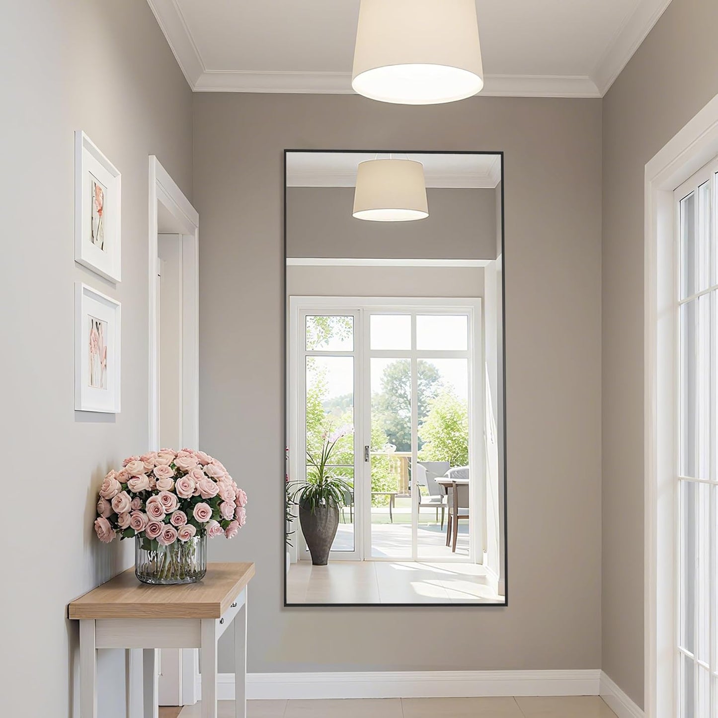 Bathroom Mirror 60" x 30", Large Rectangle Wall Mirror, Black Metal Frame Wall Mounted Mirrors for Bathroom, Vanity, Bedroom, Entryway Decor(Horizontal/Vertical)