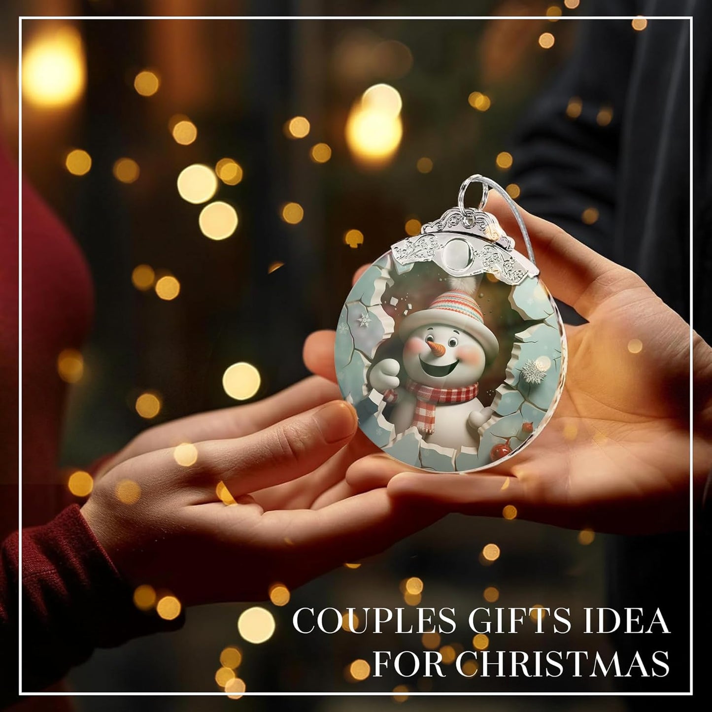 2025 Christmas Ornament, Christmas Tree 4 Inch Acrylic Ornament Art, Christmas Ornaments, Ornaments, Christmas Tree Ornaments, Ornaments for Tree (Cute Snowman)