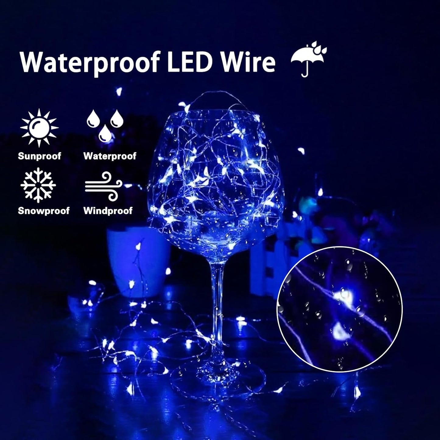 3 Pack Fairy Lights Battery Operated with Remote Control Timer, 26 FT 80 LED String Lights Outdoor Indoor Decoration, 8 Modes Twinkle Lights for Christmas Party Wedding Birthday Bedroom Décor (Blue)