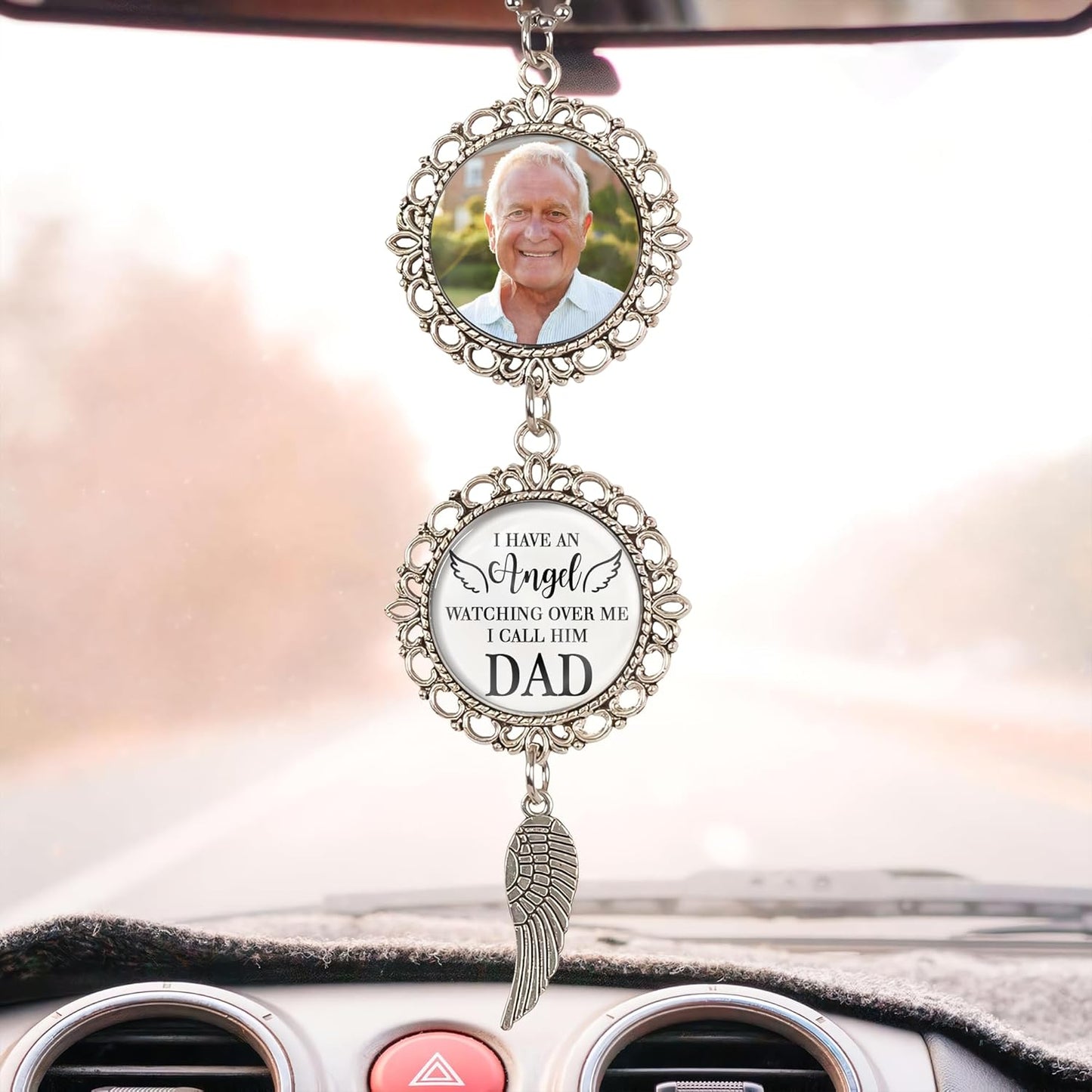 2025 Personalized Memorial Metal Alloy Car Hanging Ornament - Christmas, Birthday, for Loss of Loved One - Custom Photo in Loving Memory Keepsake Decoration