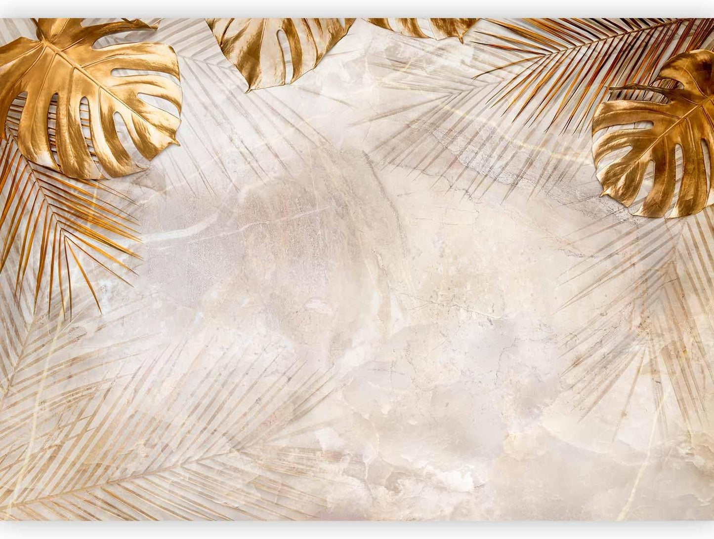 artgeist Wall Mural Tropical Leaves 197x138 in - XXL Non-Woven Wallpaper Fleece Wall Decor Photo Print Picture Image Design Monstera Palm Green Leaves b-C-0788-a-a