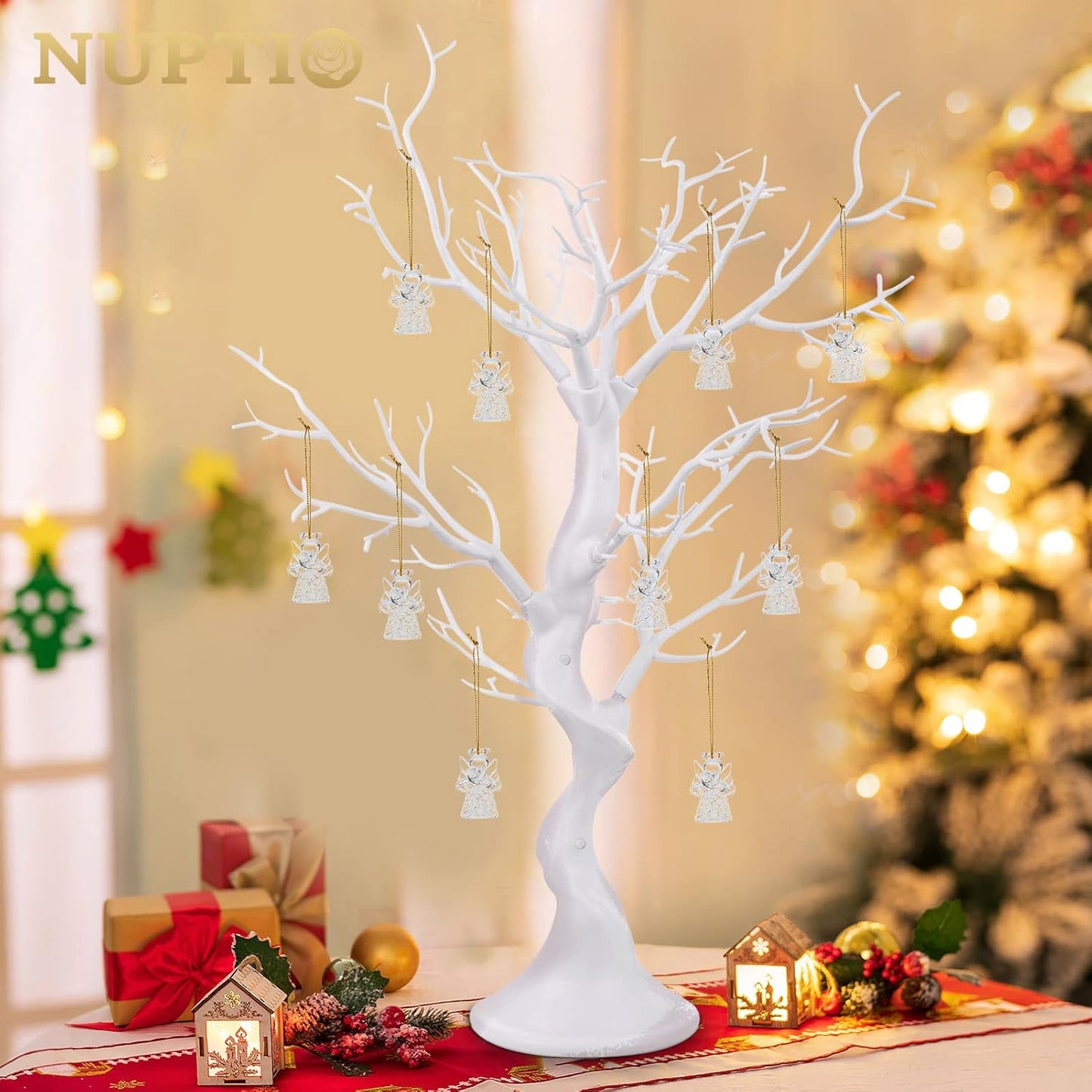 NUPTIO Artificial Tree Centerpiece, 30 inches White, Manzanita Tree Decorative Branch for Weddings, Tabletop Decoration, Ornament Display