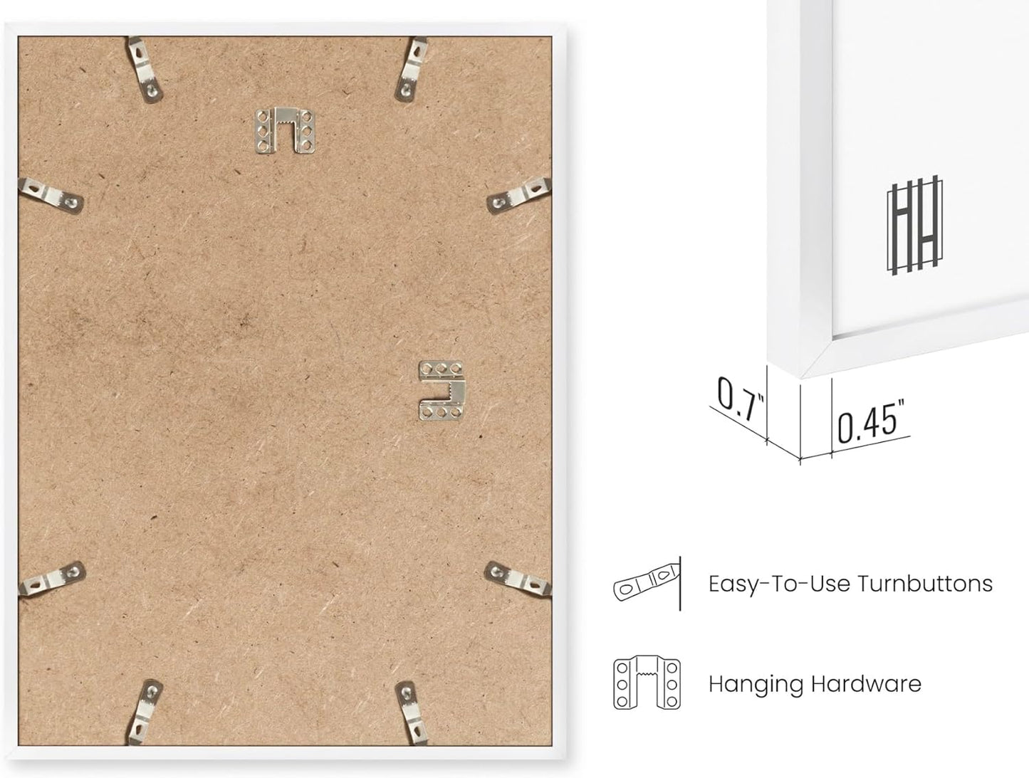 Haus and Hues 8.5x11 White Oak Wood Picture Frames Set of 25 - Premium Bulk Picture Frames 8.5x11 Bundle - Elegant Gallery Wall Frame Set for Posters, Art Display - Ideal for Wall Decor in Home &