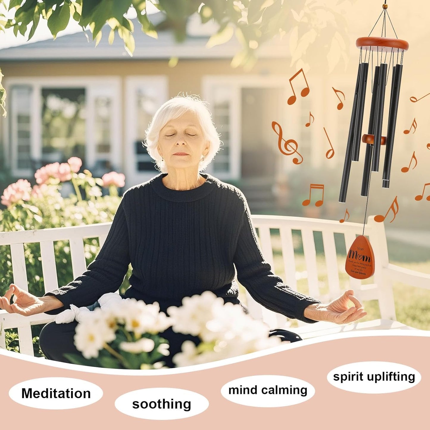 Gifts for Mom, Birthday Gifts for Mom from Daughter Son, Mother Gift for Birthday, Mothers Day, Thanksgiving, Christmas, 32 Inch Wind Chimes Gift for Home Decor