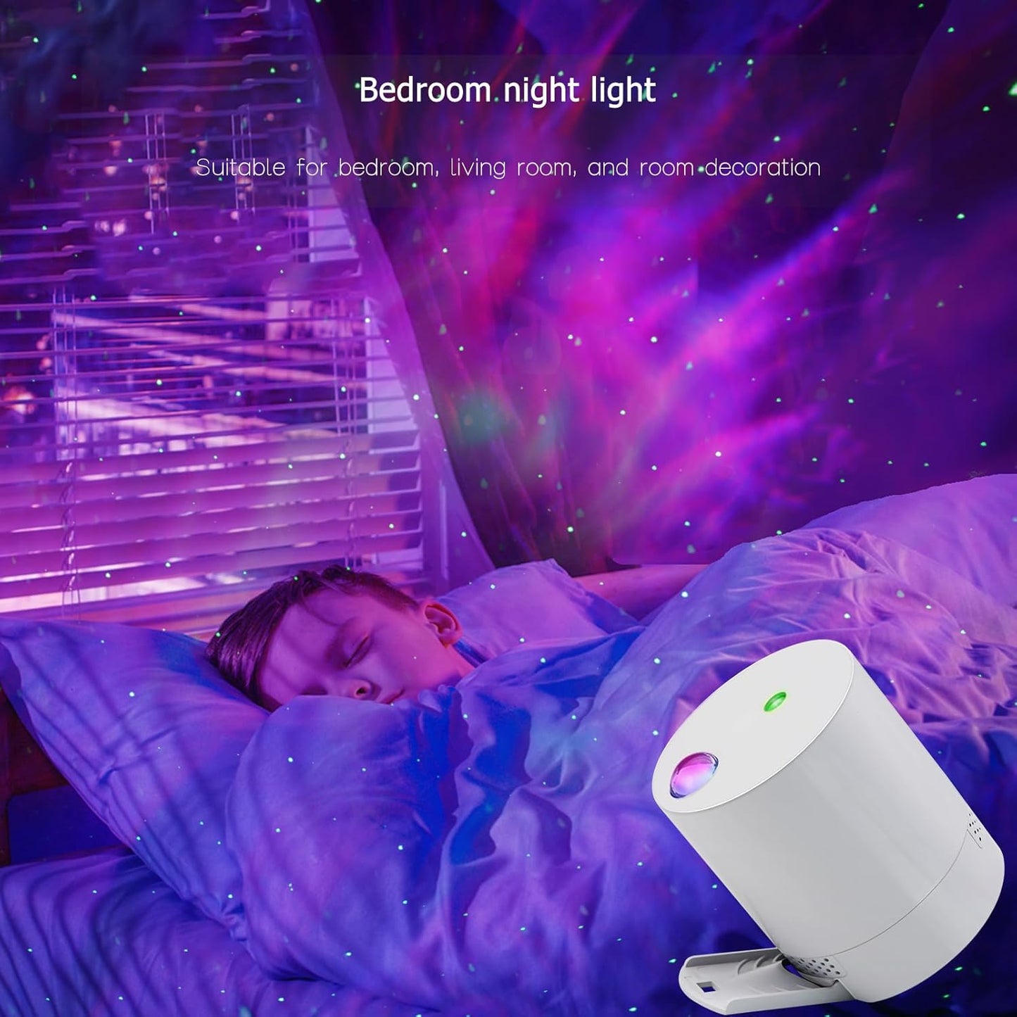 Galaxy Projector Star Projector, Northern Lights Projector with Remote Control, Adjustable Color, Brightness and Movement Speed, Night Light Projector for Adults, Bedroom, Living Room