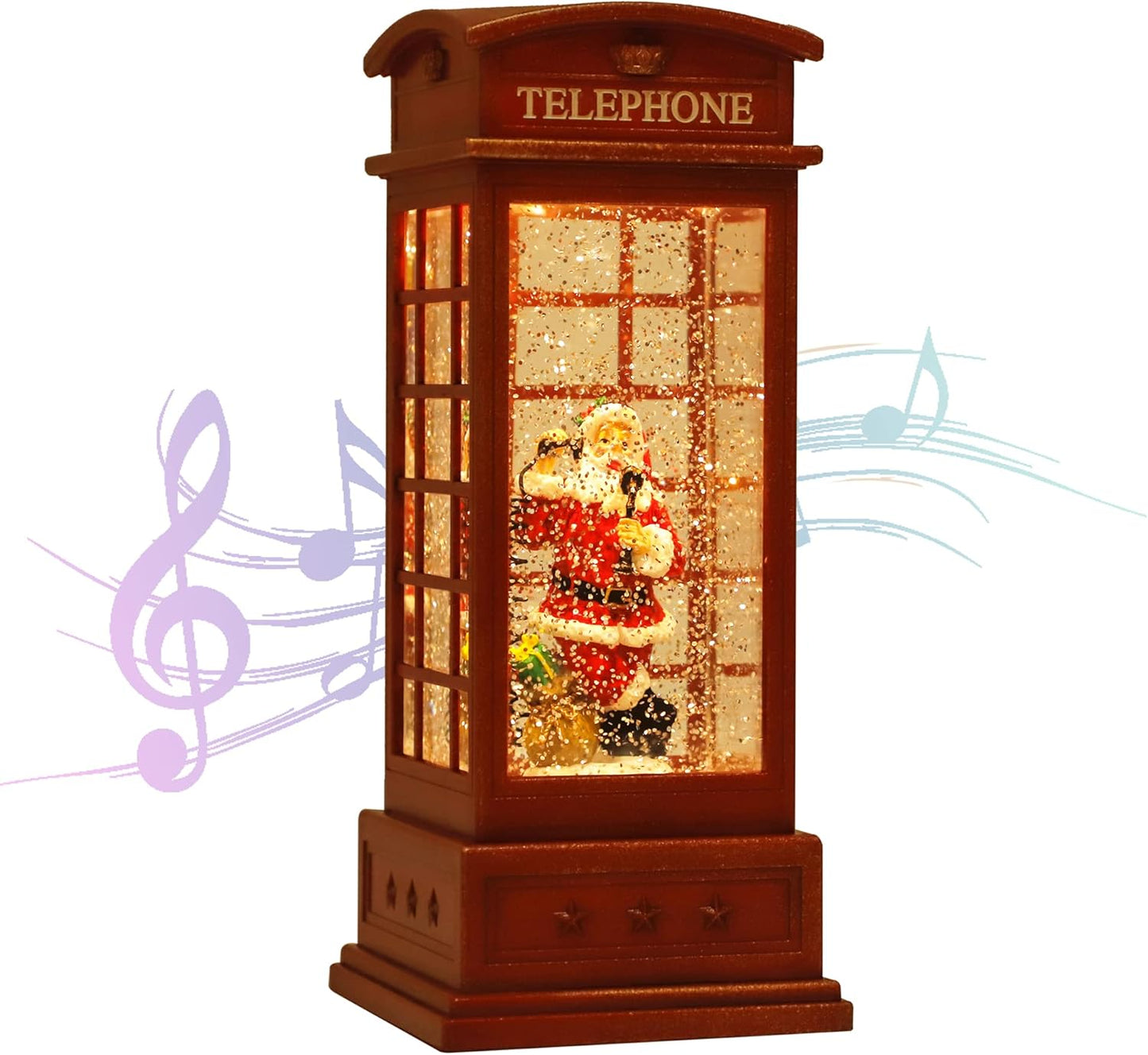 House & Garden Decoration,Christmas Lantern with 8 Pieces of Music,Sparkling Crystal Keep Circling Around The Snowman Families Music Box as a (Old Man)