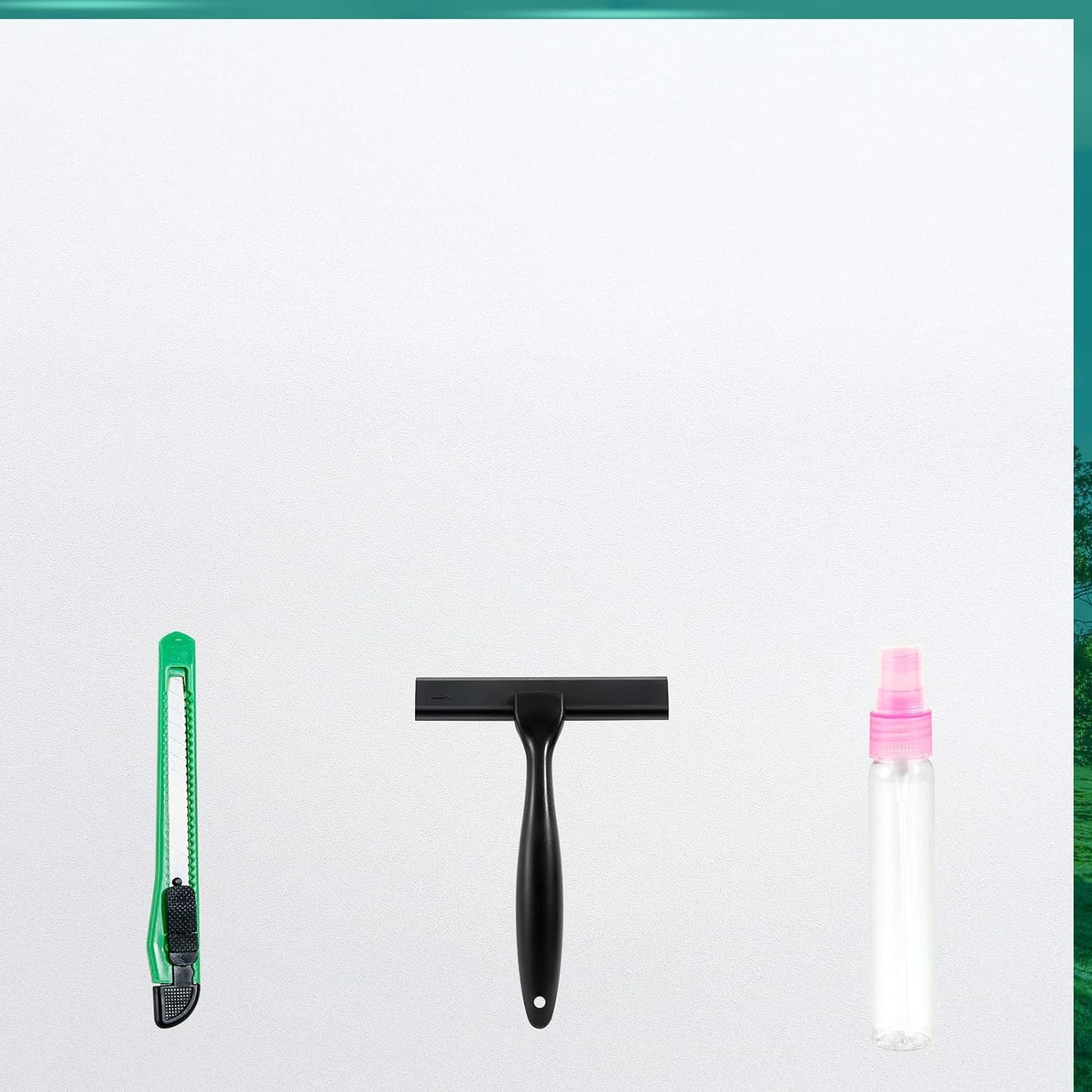 Frosted Glass Window Film with Tools,Reusable Window Privacy Film,Static Clings Window Film Kit for Home Bathroom and Office. (White, 45.2Inch×78.7Inch)