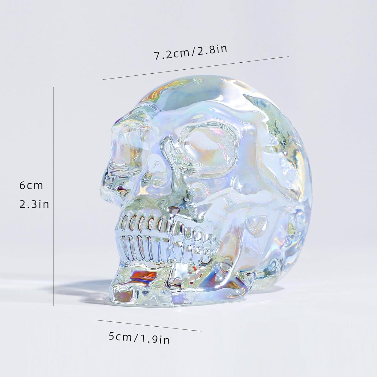 Model Statue for Home Décor Crystal Skull Decorative Figurine Gifts for Women Husbands Halloween Head Figurine Decoration Gift (Colorful Skull)