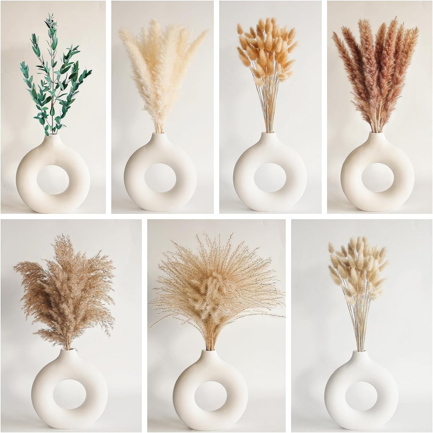 123 PCS Dried Flower Bouquet – Pampas Grass, Floral Decor for Home, Wedding, and Boho Style | Perfect for Vases, Fall, Spring, Summer, and Winter Arrangements
