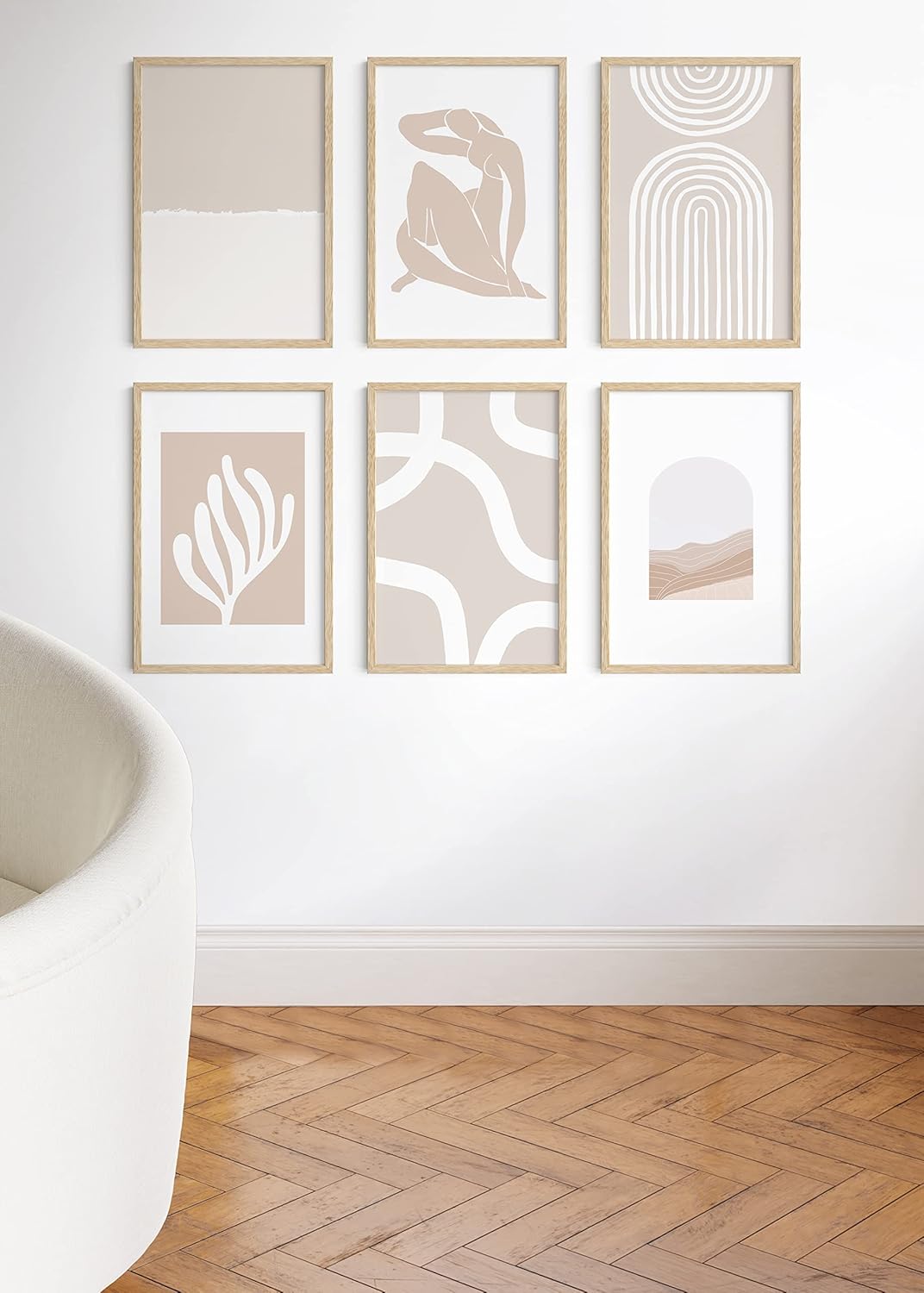 Haus and Hues 20x30 Natural Oak Wood Picture Frames Set of 25 - Premium Bulk Picture Frames 20x30 Bundle - Elegant Gallery Wall Frame Set for Posters, Art Display - Ideal for Wall Decor in Home &