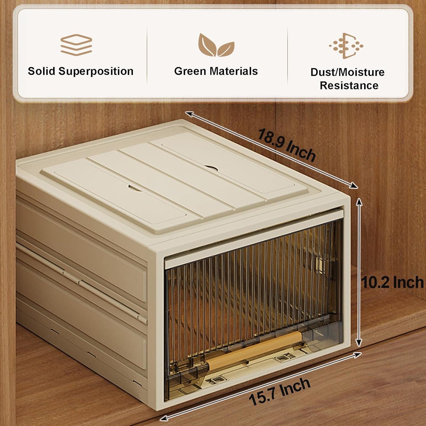 Plastic Storage Bins with Lids, Clothes Folding Storage Box and Closet Organizers and Containers for Home, Closet Stackable Storage for Home, Office, Dorm