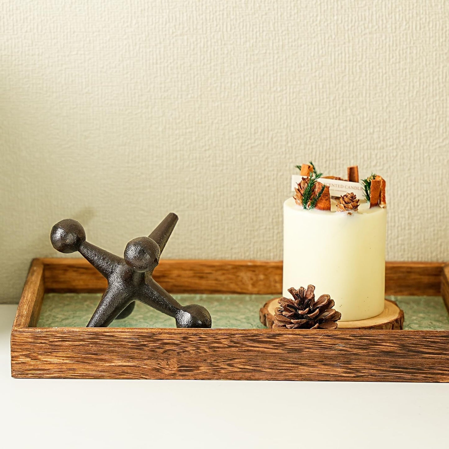 Sungmor Cast Iron Decorative Jack Statue, Home Office Accent Figurine, Antique Brown Jack Sculpture for Bookcase or Table Decoration, Creative Bookends, Paperweight, Door Stop