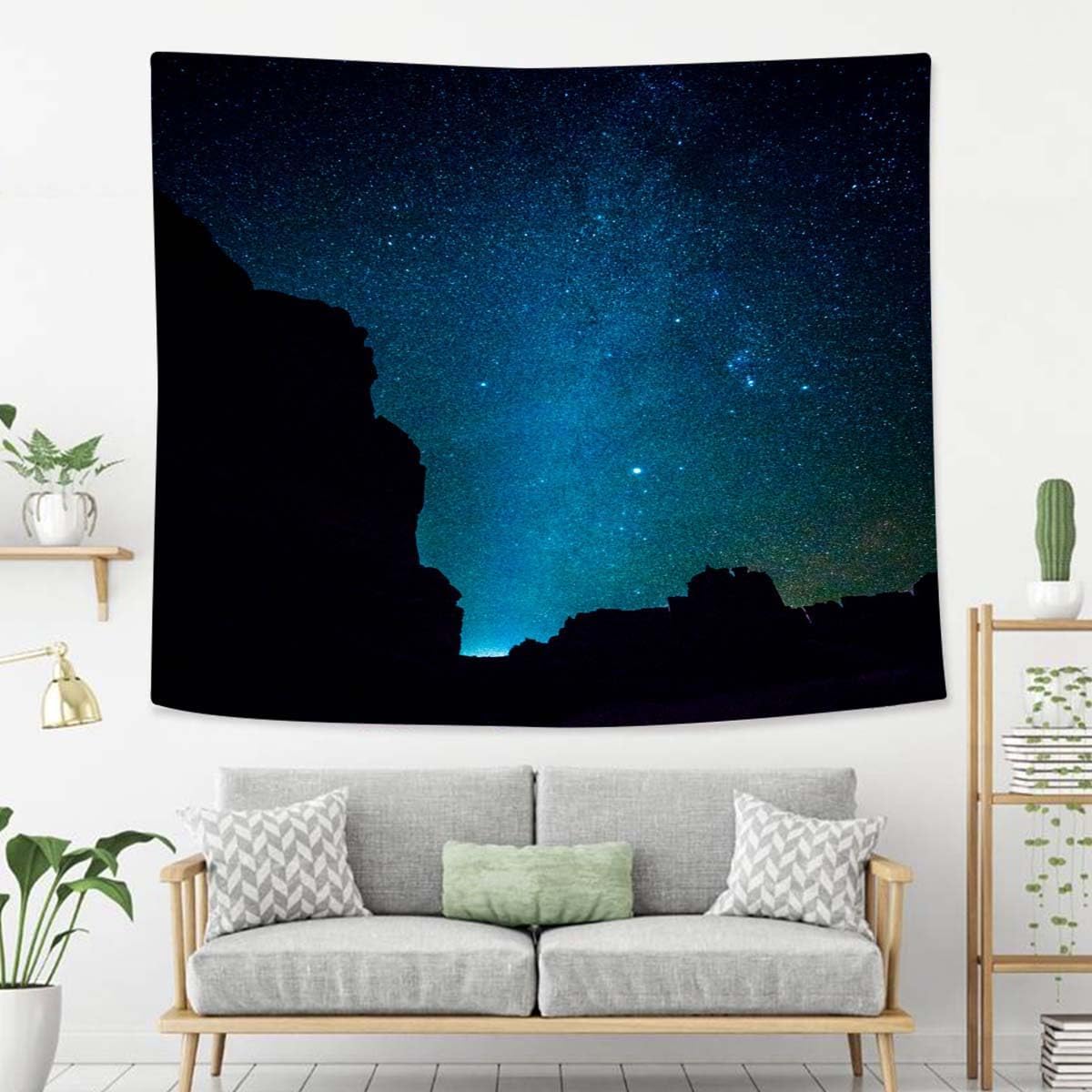 Galaxy Tapestry For Bedroom Milky Way The Starry Sky Over The Mountains In The Arches National Park Utah Tapestries Wall Hanging For Living Room Dorm Office 60×40 In