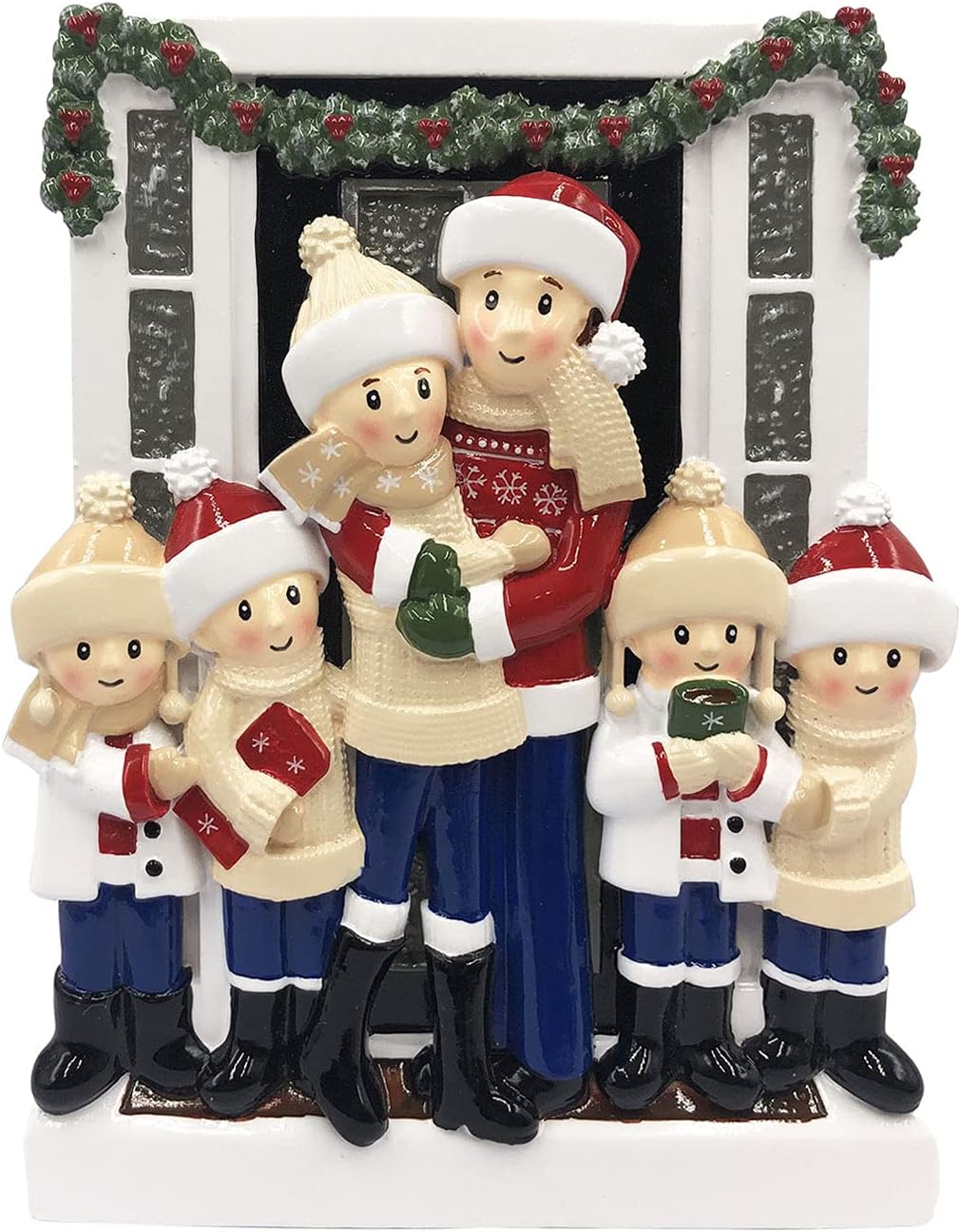 3D Welcoming Family of 6 Christmas Ornament 2025 Personalized Family Christmas Ornaments 2025 | Doorway Home Keepsake Personalized Tree Ornaments Customizable Gifts Winter Sweaters of Six Ornament