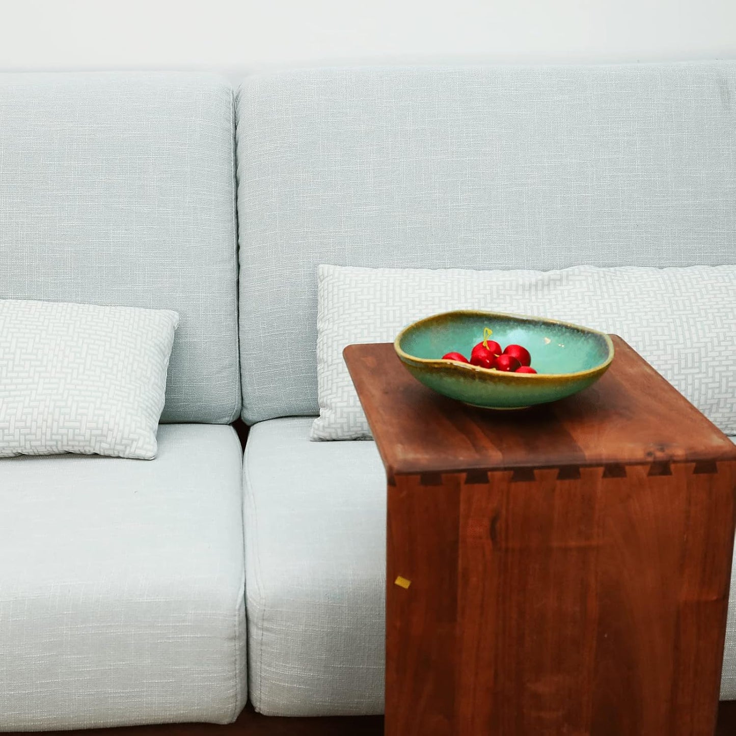 Ceramic Decorative Bowl with Green Glaze, 8'' Small Candy Bowl, Key Dish for Entryway Table, Home Decor Accent, Trinket Tray Holder for Nightstand Ring Gift (8'' Green)